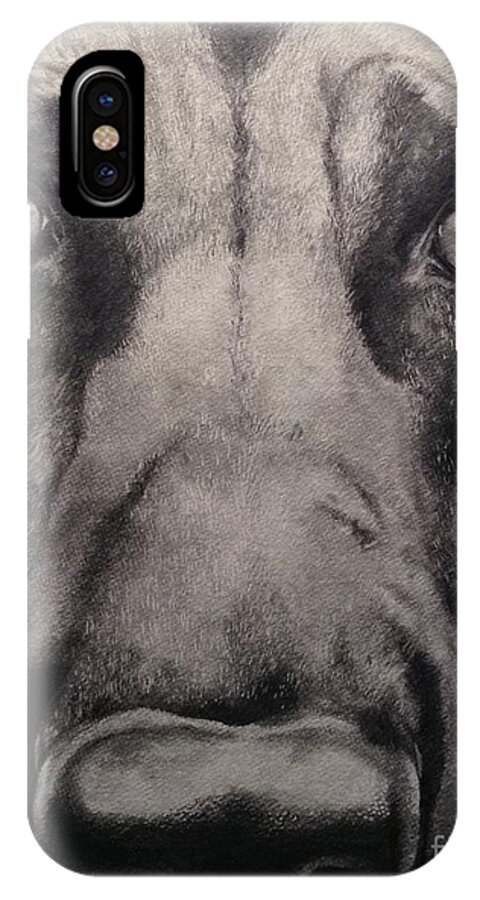 K9 iPhone X Case featuring the drawing Good Boy by Kathy Laughlin