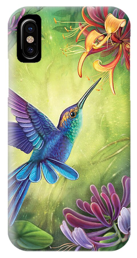 Good Luck iPhone X Case featuring the painting Good Luck - Honeysuckle by Anne Wertheim