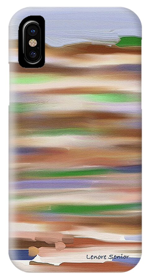 Abstract iPhone X Case featuring the painting Goslings Cliff by Lenore Senior