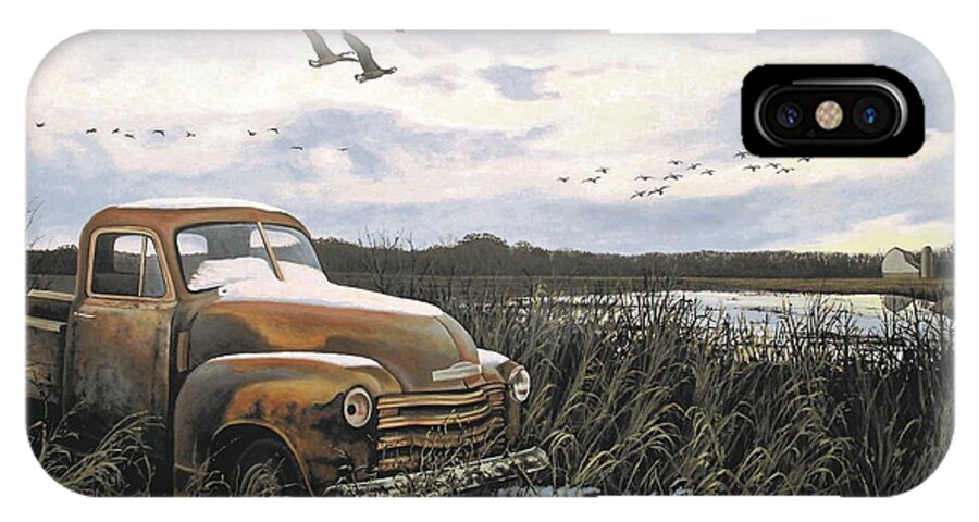 Truck iPhone X Case featuring the painting Grandpa's Old Truck by Anthony J Padgett