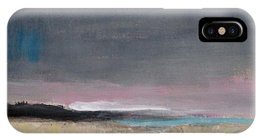 Panoramic iPhone X Case featuring the painting Gray Sky by Vesna Antic