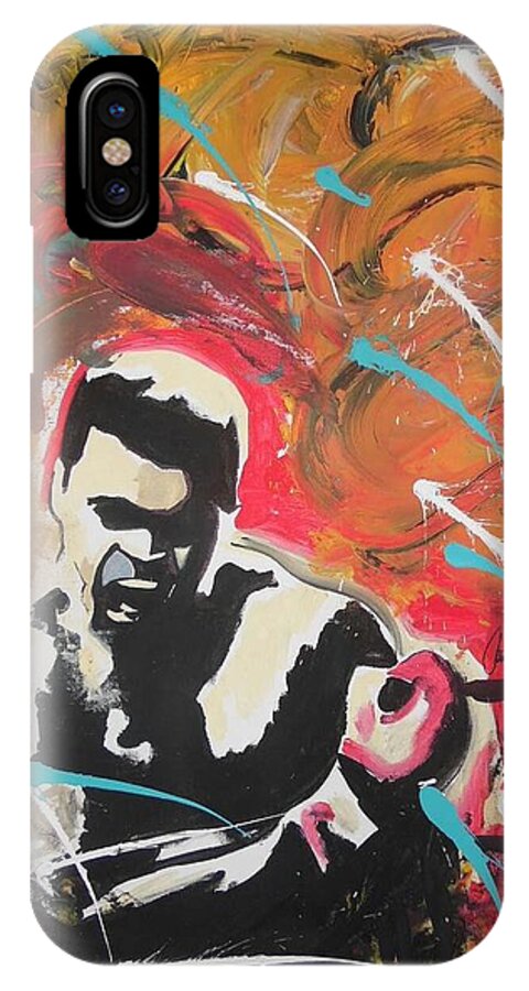 Boxing iPhone X Case featuring the painting Great Gloves Of Fire by Antonio Moore