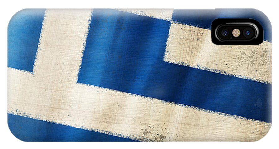Chalk iPhone X Case featuring the photograph Greece flag by Setsiri Silapasuwanchai