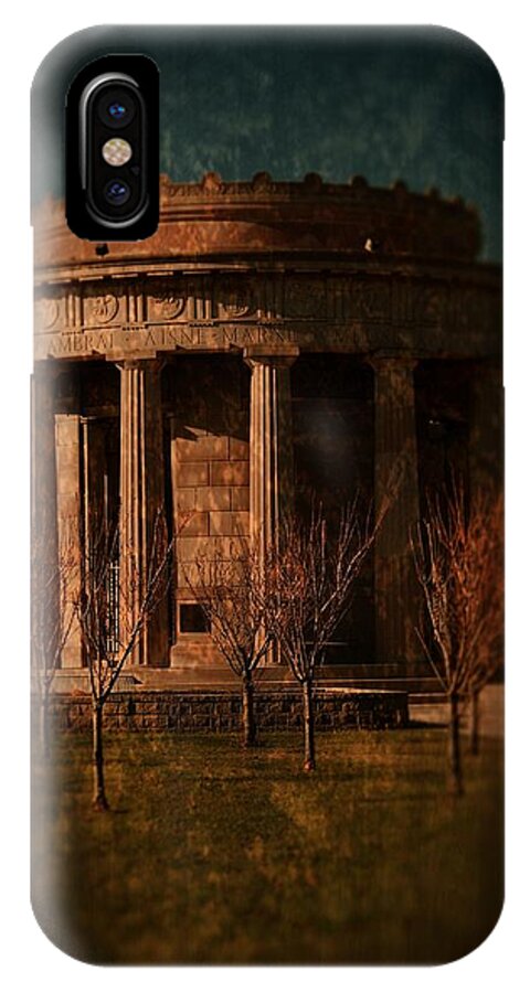 Textured iPhone X Case featuring the photograph Greek Temple Monument War Memorial by Angie Tirado
