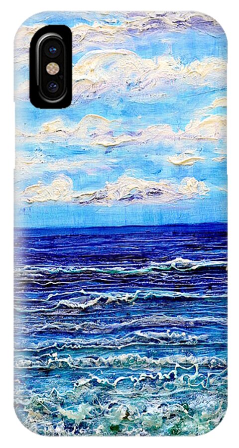 Sea iPhone X Case featuring the painting Green Sea by Regina Valluzzi