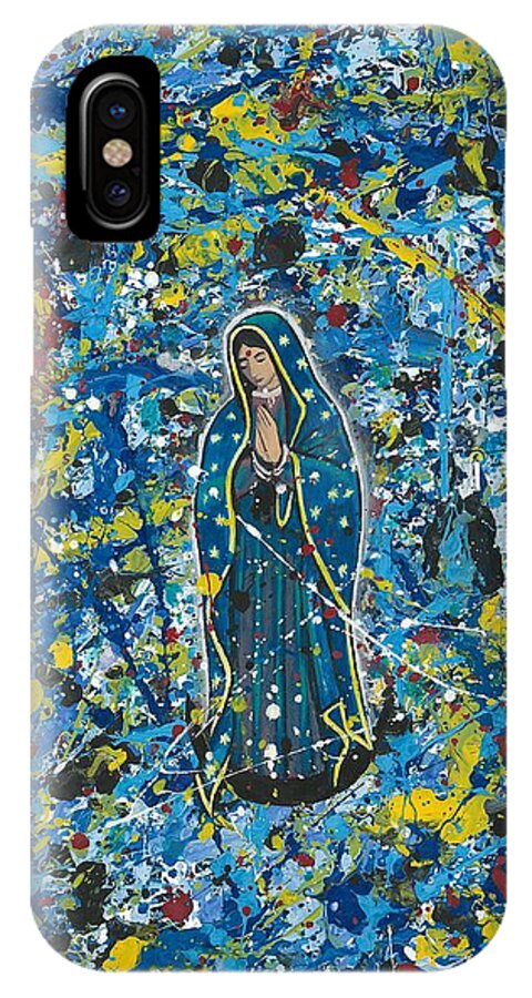 Jackson Pollack.guadalupe iPhone X Case featuring the painting Guadalupe visits Pollack by James RODERICK
