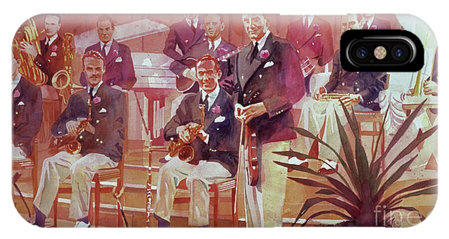 Big Band iPhone X Case featuring the painting Guy Lombardo The Royal Canadians by David Lloyd Glover