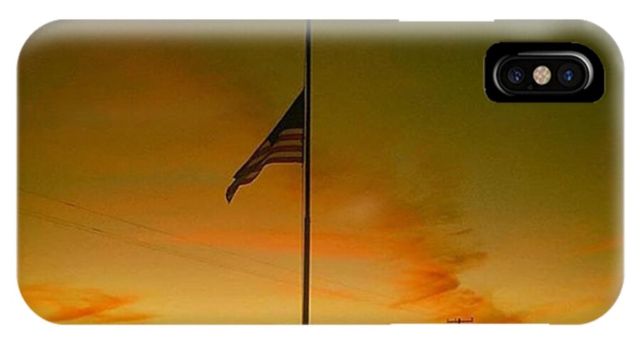 Picture iPhone X Case featuring the photograph #halfstaff For Some Reason Today. This by Alex Snay