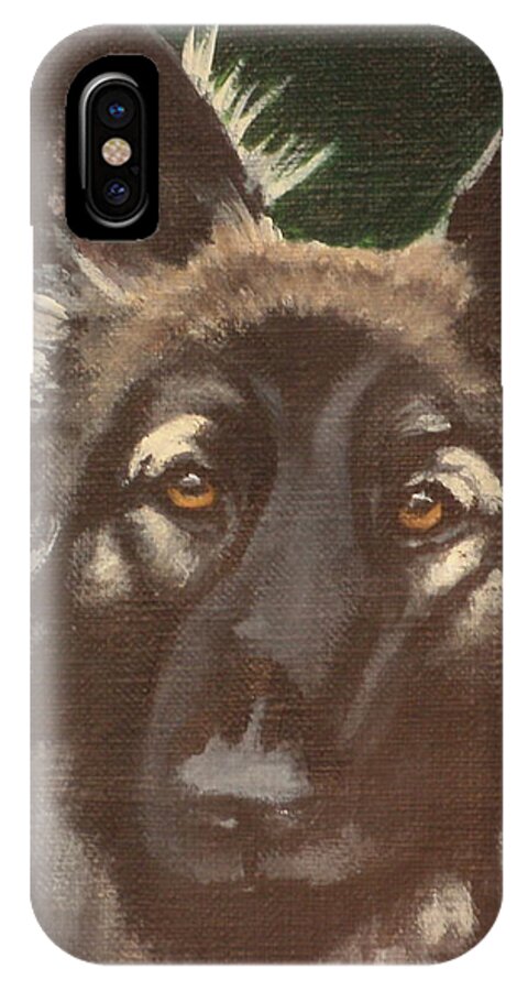 Shepherd iPhone X Case featuring the painting Hank by Carol Russell