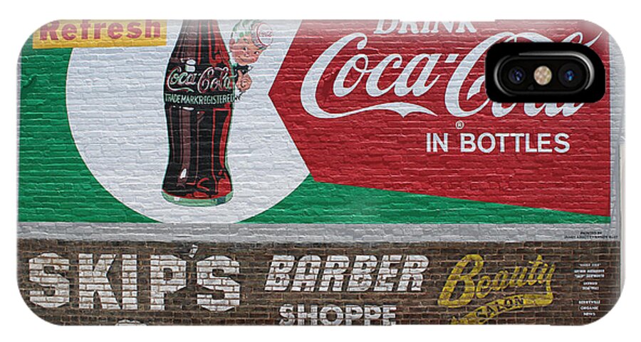 Old-time iPhone X Case featuring the photograph Have a Coca Cola at Skips Barber Shoppe by J Laughlin