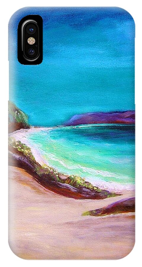 Beach iPhone X Case featuring the painting Hawaiin blue by Patricia Piffath
