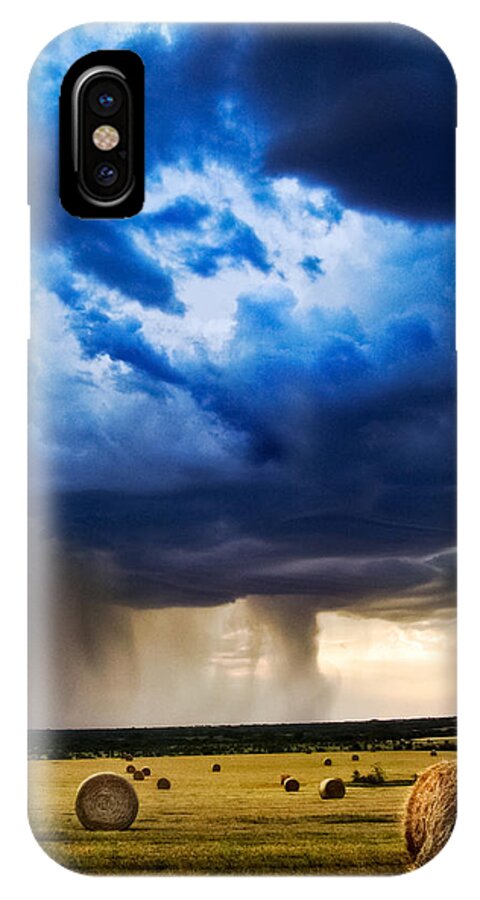 Storm iPhone X Case featuring the photograph Hay in the Storm by Eric Benjamin