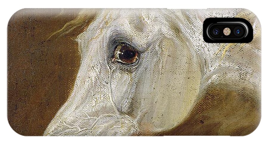 Head iPhone X Case featuring the painting Head of a Grey Arabian Horse by Martin Theodore Ward