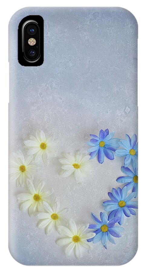 Adoration iPhone X Case featuring the photograph Heart and Flowers by Elvira Pinkhas