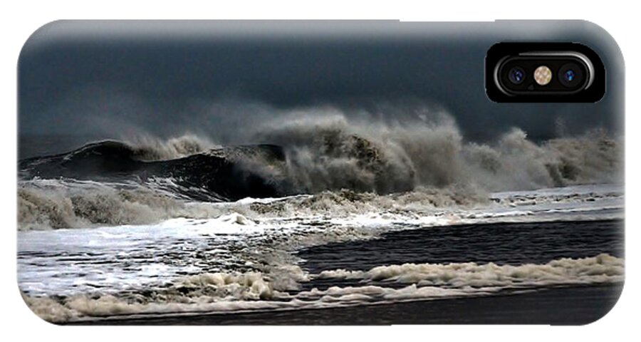Surf iPhone X Case featuring the photograph Stormy Surf by Kim Bemis