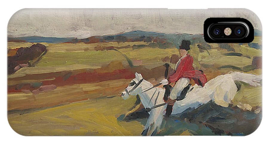 Hedge iPhone X Case featuring the painting Hedge Hopping Britain by Nop Briex