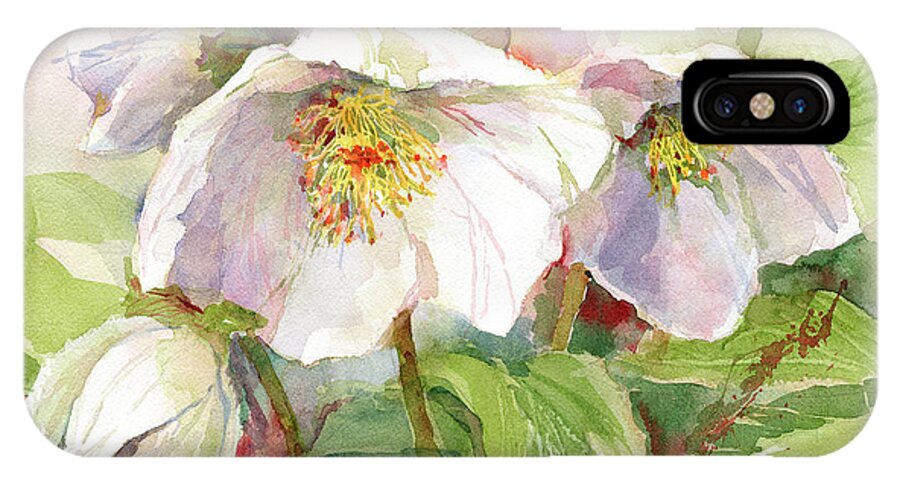 Hellebore iPhone X Case featuring the painting Hellebore by Garden Gate