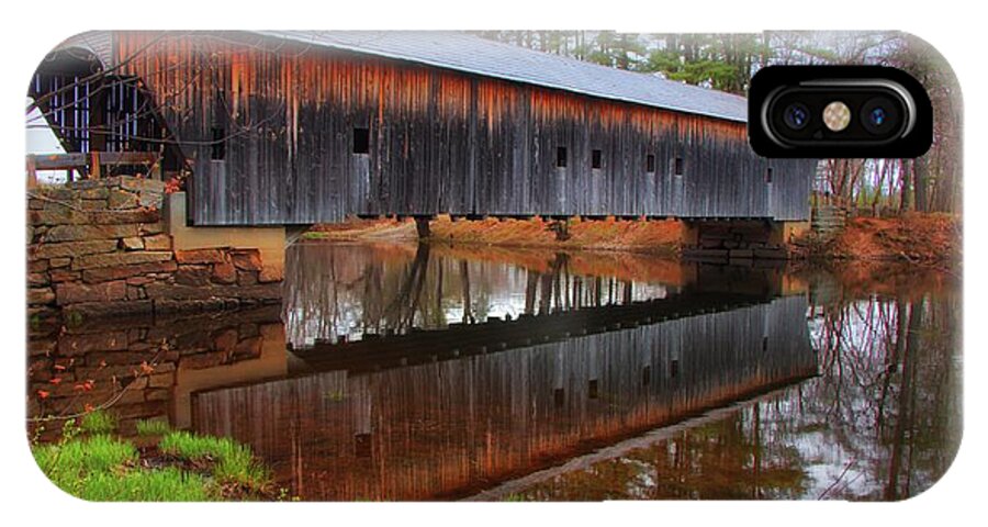 Branches iPhone X Case featuring the photograph Hemlock Covered Bridge Fryeburg Maine by Elizabeth Dow