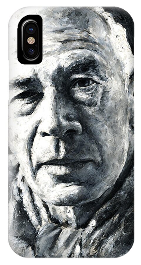 Henry Miller iPhone X Case featuring the painting Henry Miller by Christian Klute