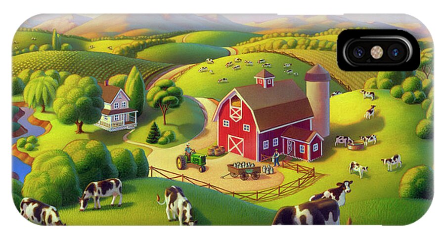 Farm iPhone X Case featuring the painting High Meadow Farm by Robin Moline