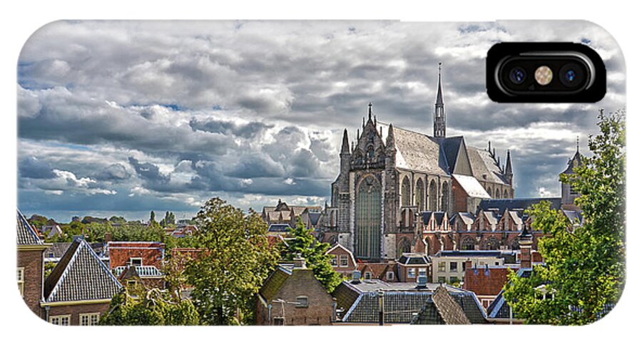 Church iPhone X Case featuring the photograph Highland Church seen from Leiden castle by Frans Blok
