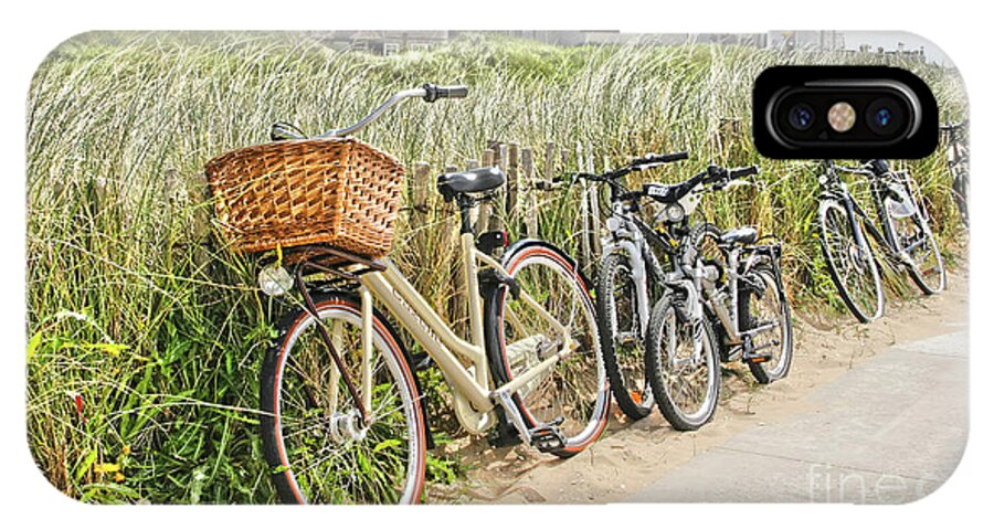 Gabriele Pomykaj iPhone X Case featuring the photograph Holland - Bicycles Parked Along the Fence by Gabriele Pomykaj
