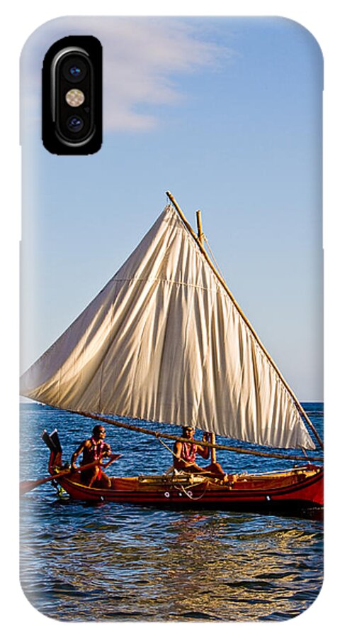 Pacific iPhone X Case featuring the photograph Holokai - Pacific Islander Sailing Canoe by Nature Photographer