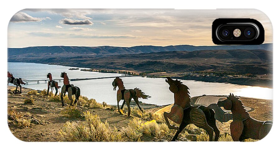 Wild Horses iPhone X Case featuring the photograph Horse Sculpture 4 by Mike Penney