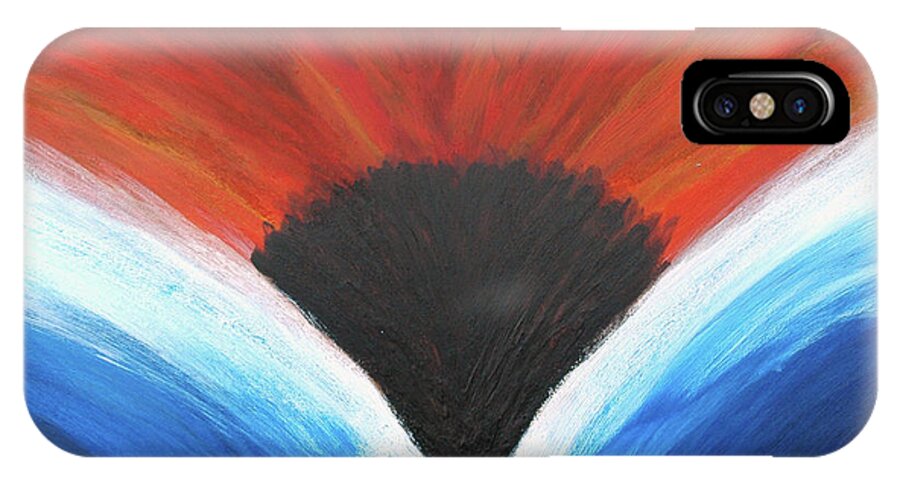 Abstract iPhone X Case featuring the painting Hot and Wet by Rein Nomm
