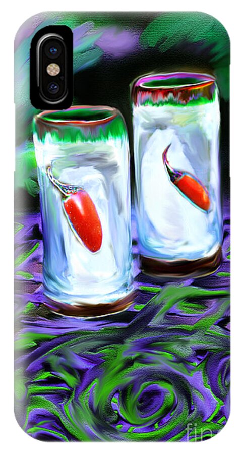 Chili Peppers iPhone X Case featuring the digital art Hot Shots by Lisa Redfern