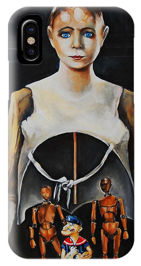 Mannequin iPhone X Case featuring the painting I Am What I Am by Jean Cormier