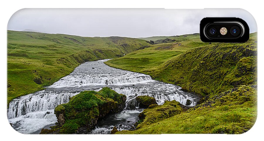 Iceland iPhone X Case featuring the photograph Icelandic Cascade by Alex Blondeau