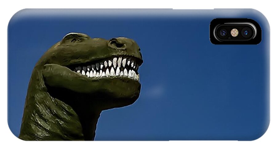 Dinosaur iPhone X Case featuring the photograph I'm a Nervous Rex by Chris Tarpening