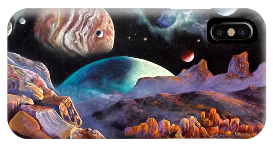 Planets iPhone X Case featuring the drawing Imagination by David Neace