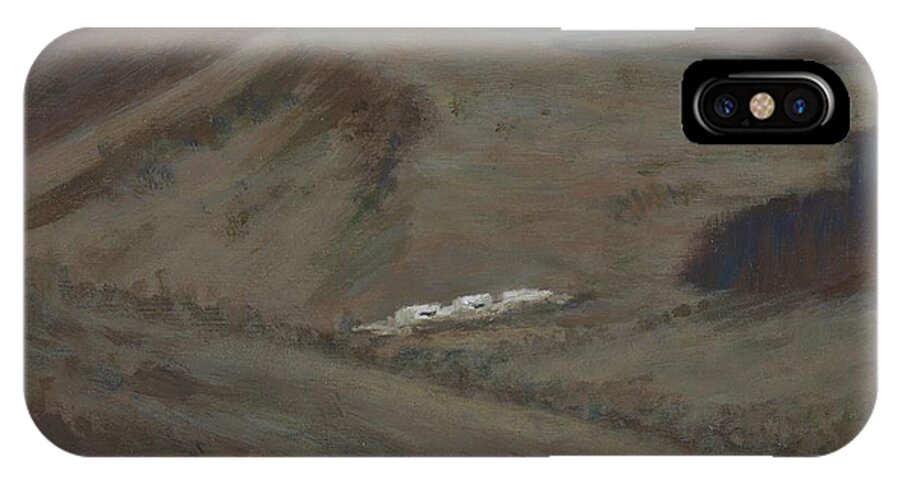 Landscapes iPhone X Case featuring the painting Indian Lodge - A View from the Top Ft. Davis, TX by Allison Constantino