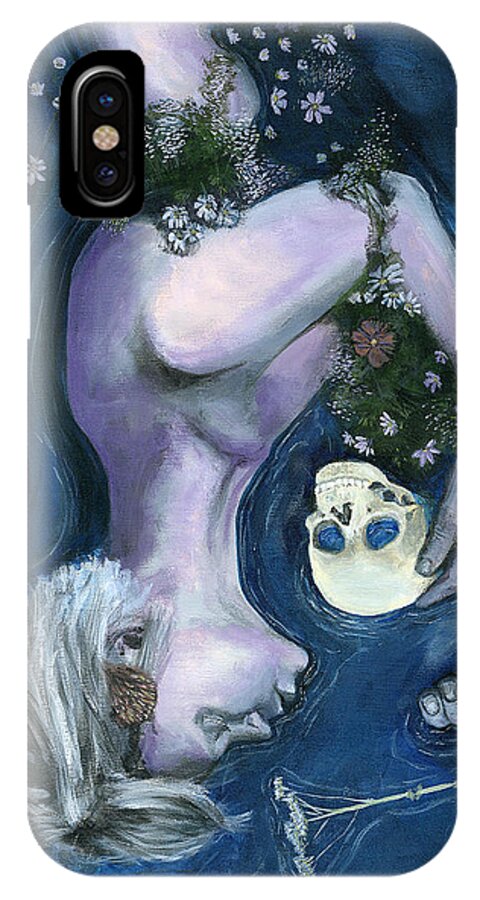 Memento Mori iPhone X Case featuring the painting Infans Memento Mori by Matthew Mezo