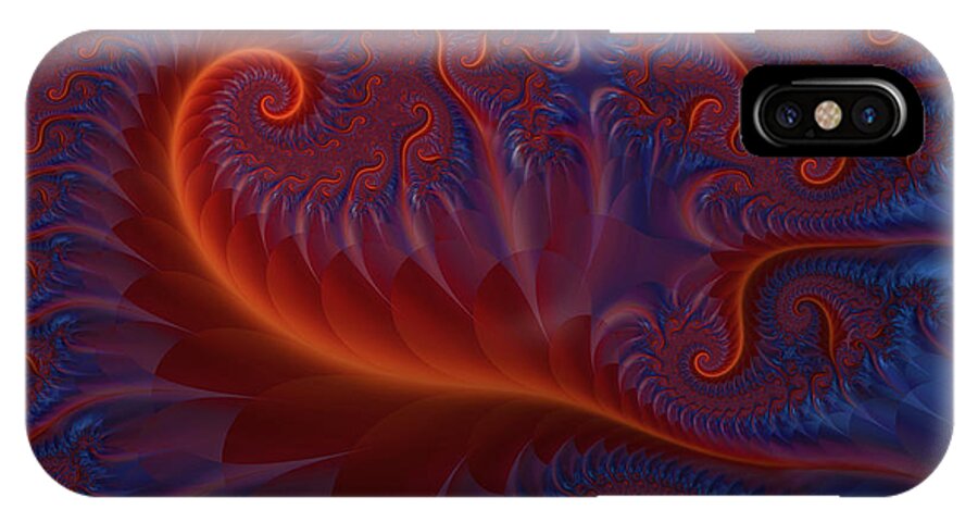 Wall Art iPhone X Case featuring the digital art Into The Flames by Kelly Holm