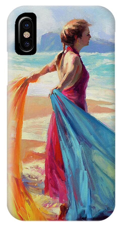 Coast iPhone X Case featuring the painting Into the Surf by Steve Henderson