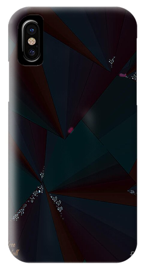 Deep iPhone X Case featuring the digital art Inw_20a6148 Free Fall Drop To Crystal by Kateri Starczewski