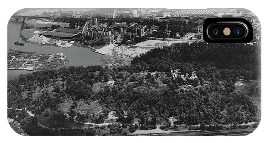 Aerial iPhone X Case featuring the photograph Inwood Hill Park aerial, 1935 by Cole Thompson