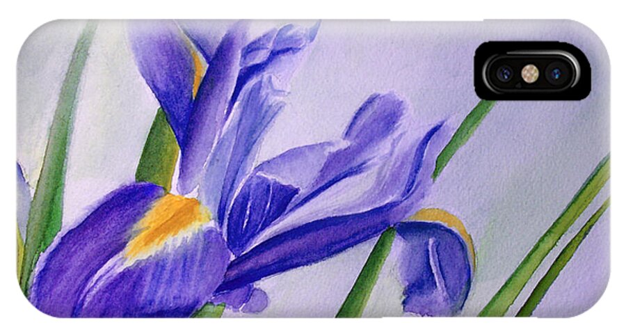 Iris iPhone X Case featuring the painting Iris by Allison Ashton