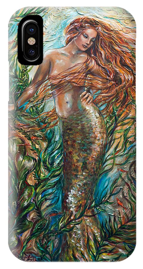 Latino Mermaid iPhone X Case featuring the painting Isabella by Linda Olsen