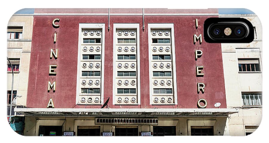 Eritrea iPhone X Case featuring the photograph Italian Colonial Art Deco Old Cinema Building In Asmara Eritrea by JM Travel Photography