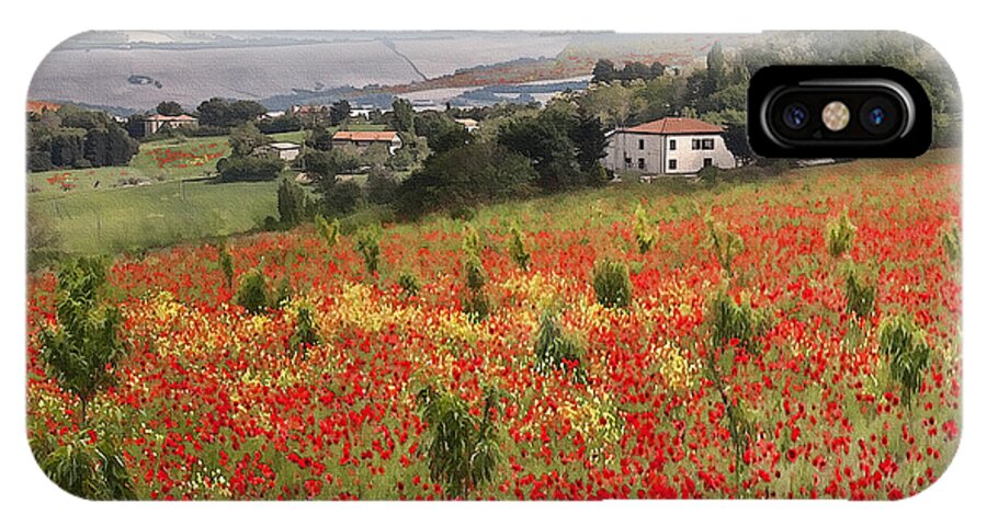 Poppy iPhone X Case featuring the photograph Italian Poppy Field by Sharon Foster