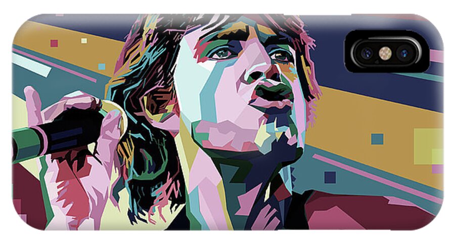 Mick Jagger iPhone X Case featuring the digital art It's a gas, gas, gas by Mal Bray