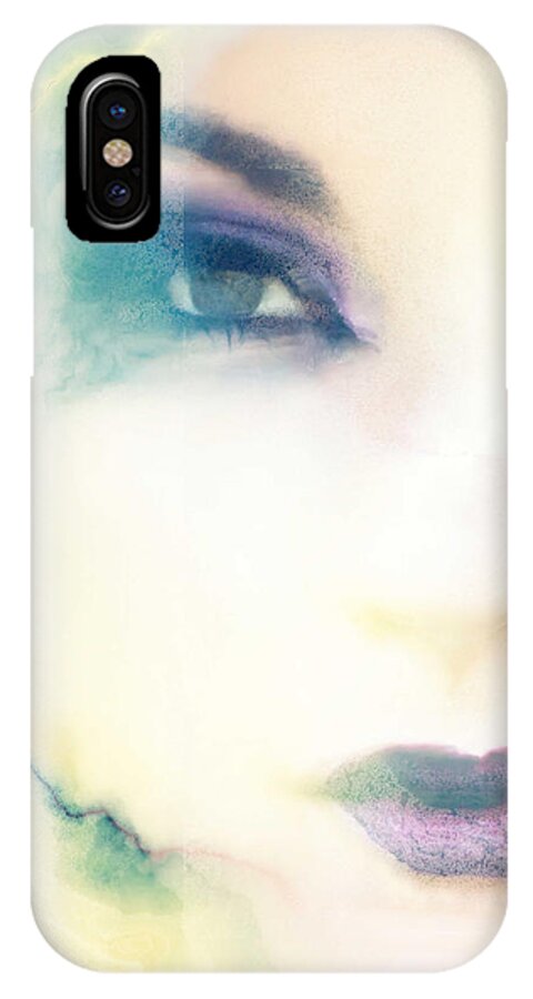 Looking Out The Window iPhone X Case featuring the digital art It's Snowing Outside by Kiki Art