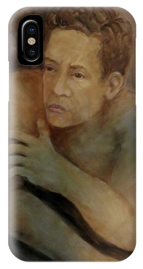 Life Drawing iPhone X Case featuring the drawing I've Seen Lonely Times by Ruth Mabee