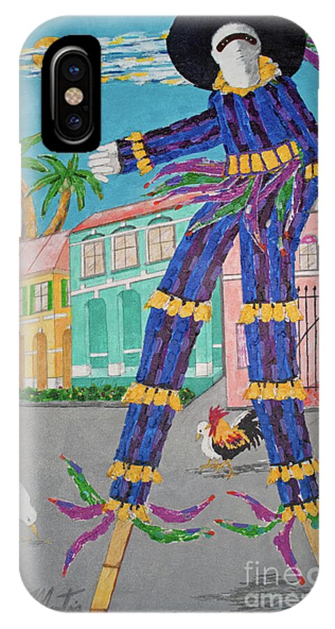 Stilt Walkers iPhone X Case featuring the painting J ouvert Morning by Art Mantia