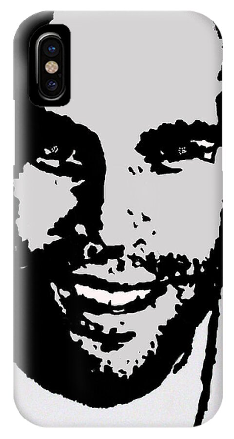 Jack Johnson Silhouette iPhone X Case featuring the drawing Jack Johnson In My Living Room by Robert Margetts