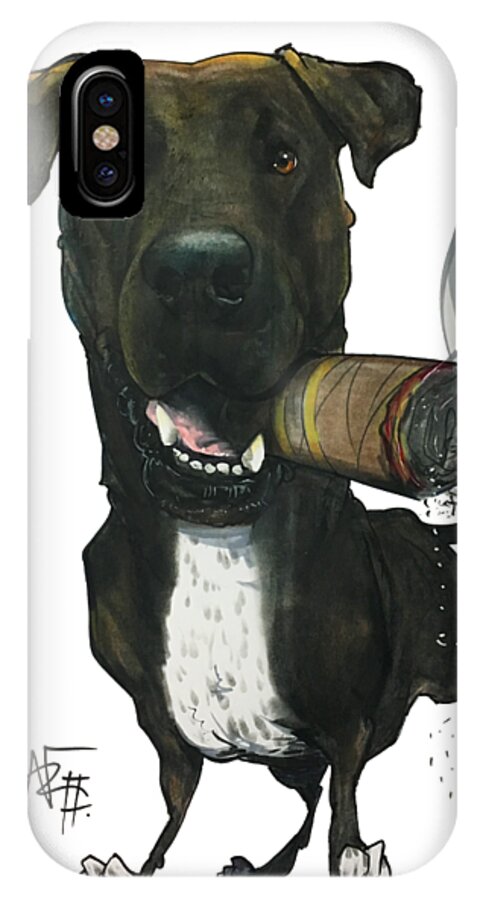 Pet Portrait iPhone X Case featuring the drawing Jawad 7-1481 by John LaFree